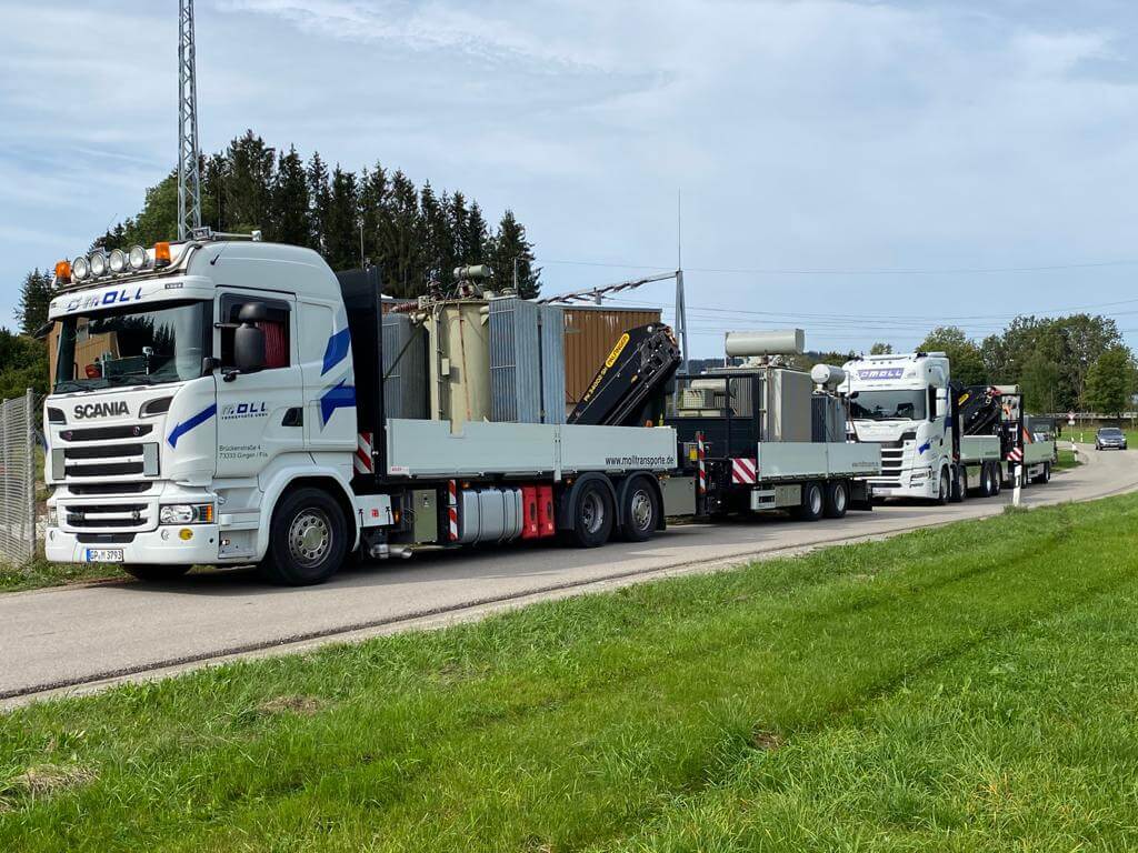 Transformator Transport und Tausch
